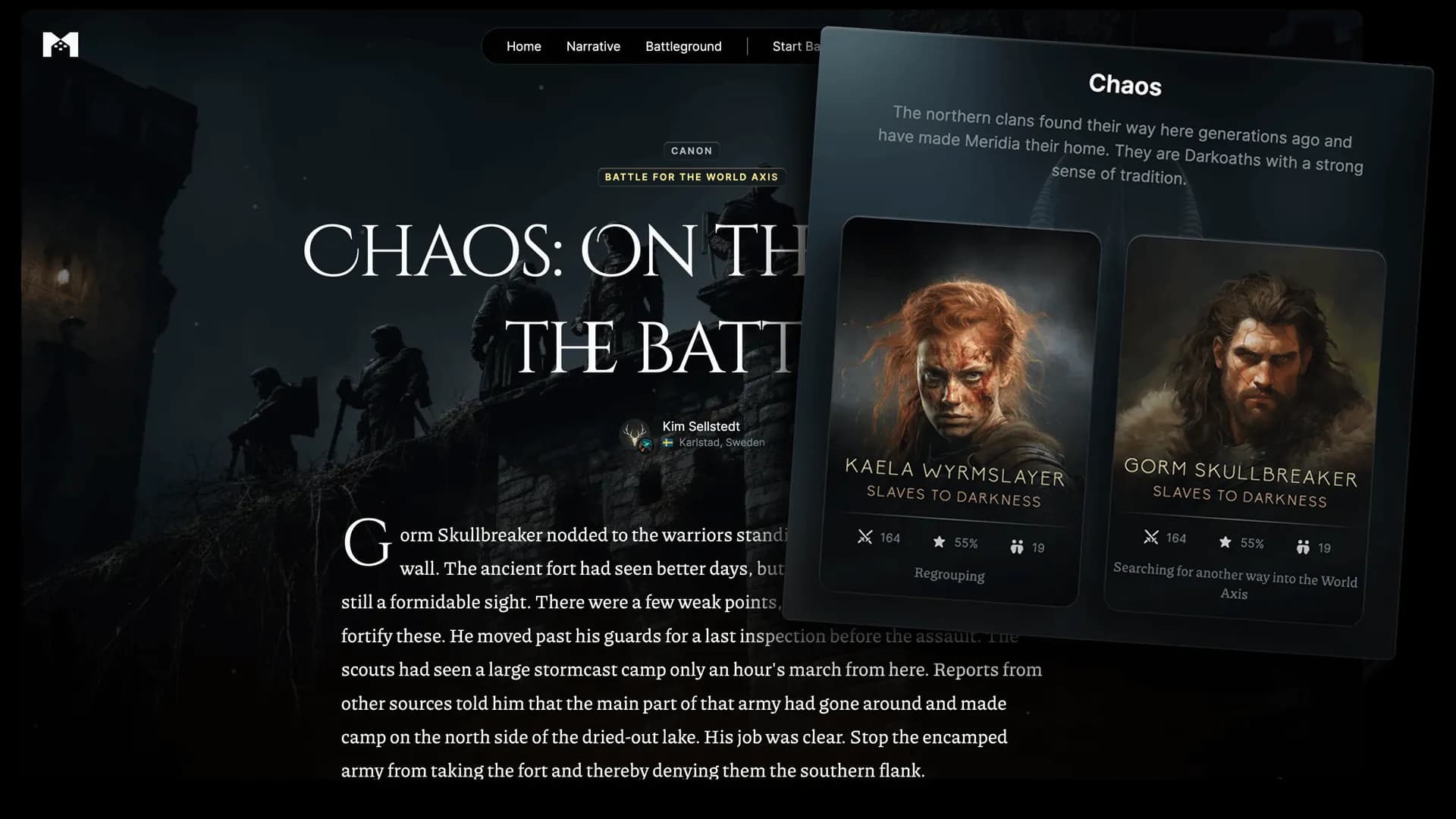 Narrative story interface